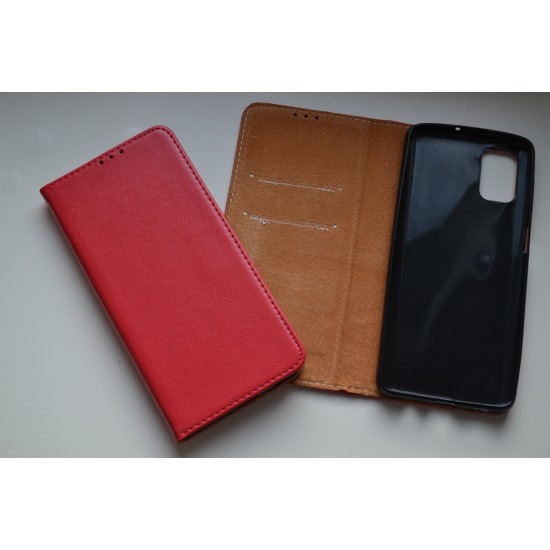 Samsung Galaxy M51 odinis dėklas knygutė, raudonas