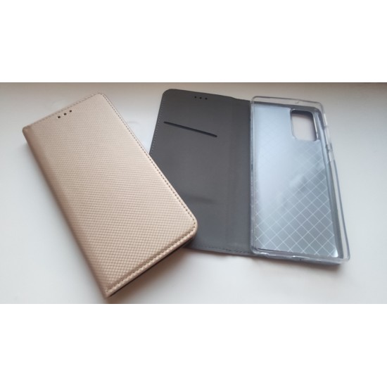 Samsung Galaxy Note 20 dėklas knygutė Magnet Book, auksinis