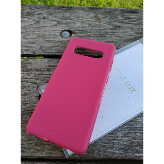 Samsung Galaxy S10 silikoninis dėklas nugarėlė Goospery Style Lux, rožinis