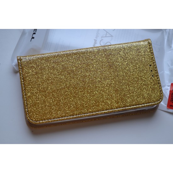 Samsung Galaxy Xcover 4 / 4S dėklas knygutė Shine, auksinis