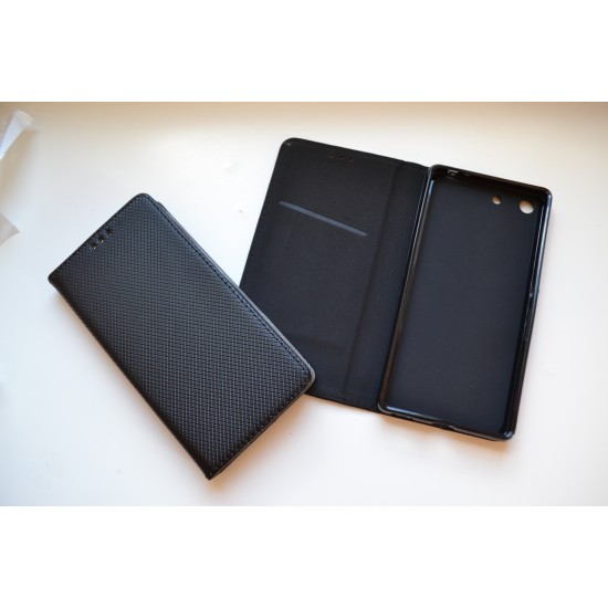 Sony Xperia M5 dėklas knygutė Magnet Book, juodas