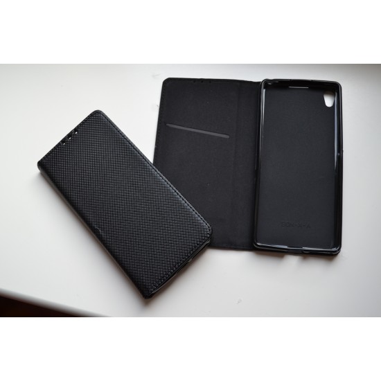 Sony Xperia XA dėklas knygutė Magnet Book, juodas