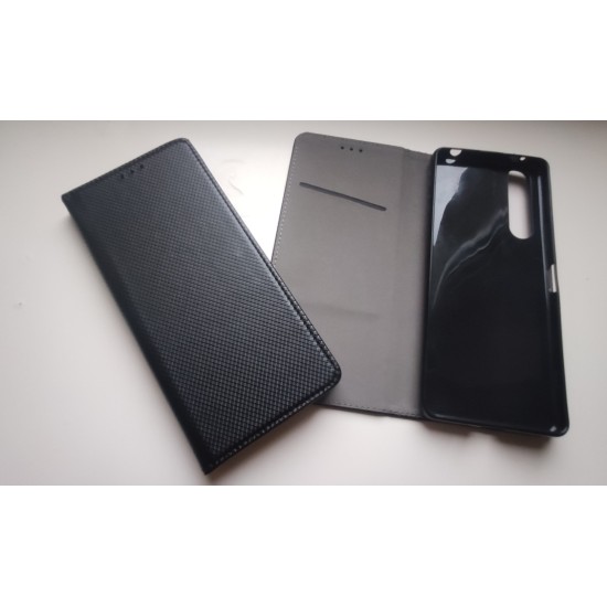 Sony Xperia 1 II dėklas knygutė Magnet Book, juodas
