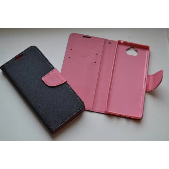 Sony Xperia 10 dėklas knygutė Fancy, black-pink