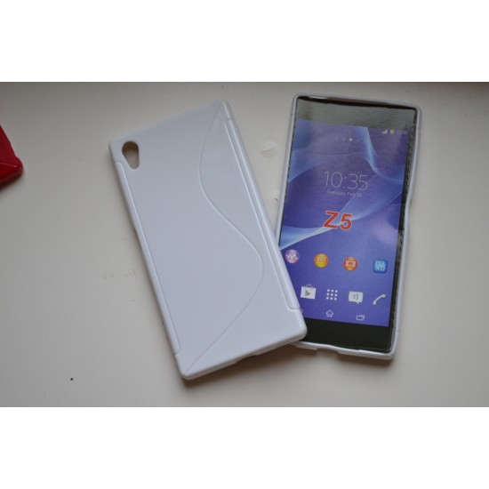 Sony Xperia Z5 silikoninis dėklas nugarėlė S-Line, baltas