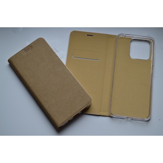 Xiaomi Redmi 10c / Poco C40 dėklas knygutė Luna, auksinis