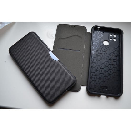 Xiaomi Redmi 10c / Poco C40 dėklas knygutė Razor, juodas