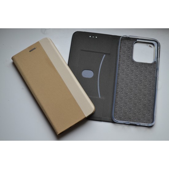 Xiaomi Redmi 10c / Poco C40 dėklas knygutė Senso, auksinis