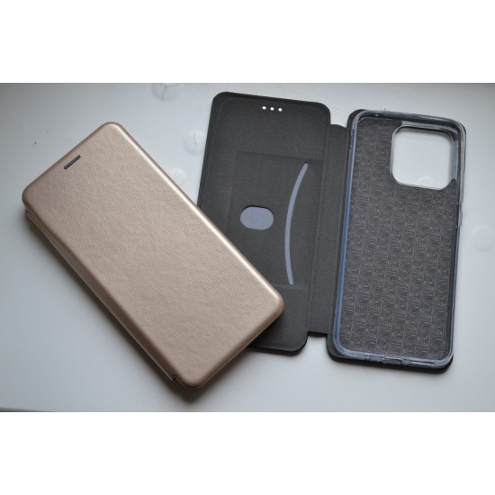 Xiaomi Redmi 10c / Poco C40 dėklas knygutė Elegance, auksinis