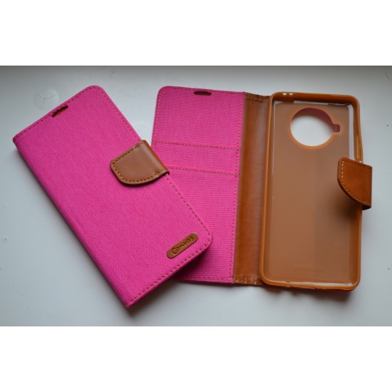 Xiaomi Mi 10T Lite dėklas knygutė Jeans, rožinis