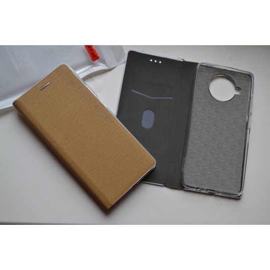 Xiaomi Mi 10T Lite dėklas knygutė Luna, auksinis