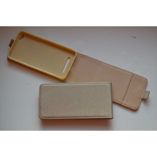 Xiaomi Redmi 4A atverčiamas dėklas Flexi, auksinis