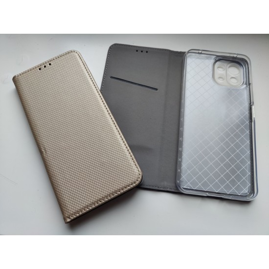 Xiaomi Mi 11 Lite 5G dėklas knygutė Magnet Book, auksinis
