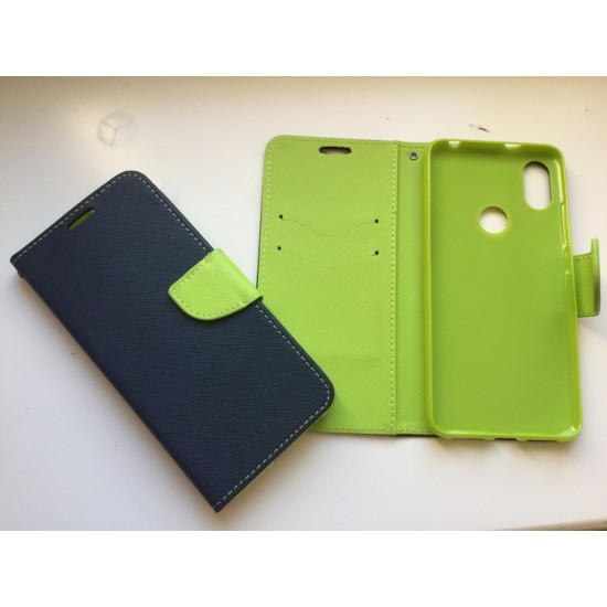 Xiaomi Mi 8 atverčiamas dėklas knygutė Fancy, navy