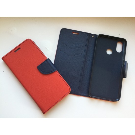 Xiaomi Mi 8 atverčiamas dėklas knygutė Fancy, red