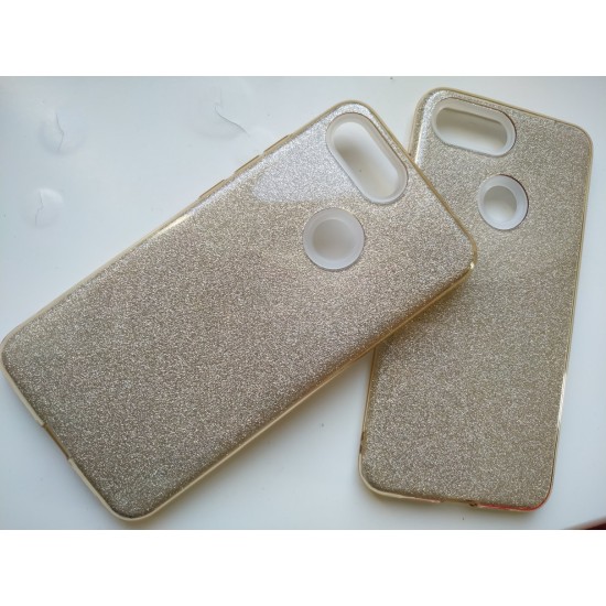 Xiaomi Mi 8 Lite blizgus silikoninis dėklas su žėručiu Bling, gold