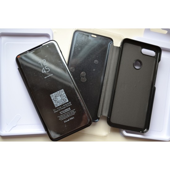 Xiaomi Mi 8 Lite dėklas knygutė Clear View, juodas