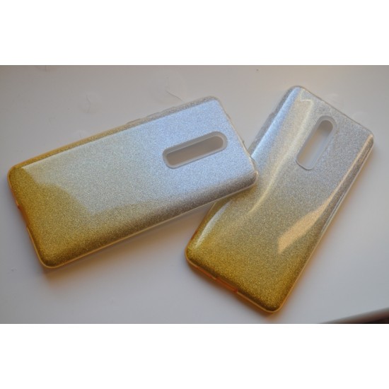 Xiaomi Mi 9T / Mi 9T Pro dvispalvis silikoninis dėklas su žėručiu, gold