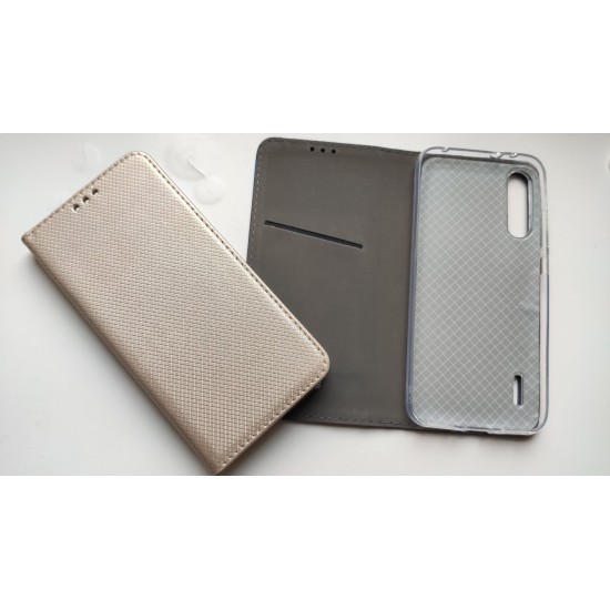Xiaomi Mi 9 Lite dėklas knygutė Magnet Book, auksinis