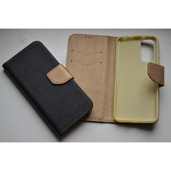Xiaomi 12 / 12X dėklas knygutė Fancy, juodas-auksinis