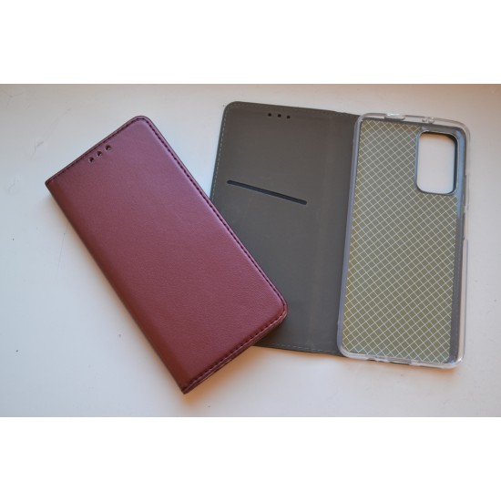 Xiaomi Redmi Note 12 5G / Poco X5 5G dėklas knygutė Magnetic, bordo