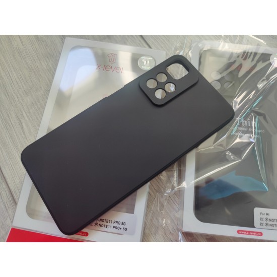 Xiaomi Redmi Note 11 Pro 5G / Pro+ 5G dėklas nugarėlė X-Level Thin, juodas