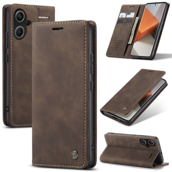 Xiaomi Redmi Note 13 Pro+ Plus 5G dėklas knygutė CaseMe, rudas