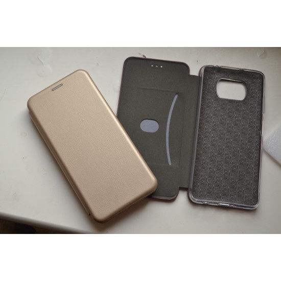 Xiaomi Poco X3 / X3 Pro dėklas knygutė Elegance, auksinis