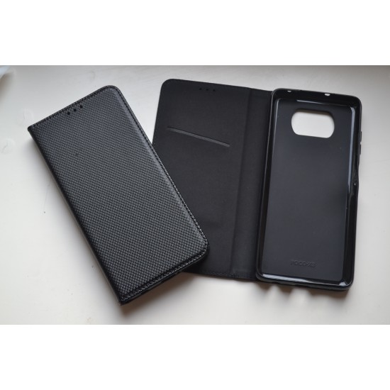 Xiaomi Poco X3 / X3 Pro dėklas knygutė, juodas