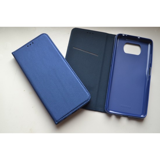 Xiaomi Poco X3 / X3 Pro dėklas knygutė, mėlynas