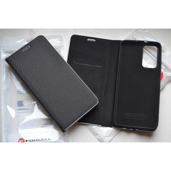 Xiaomi Redmi Note 11S 5G dėklas knygutė Luna Carbon, juodas
