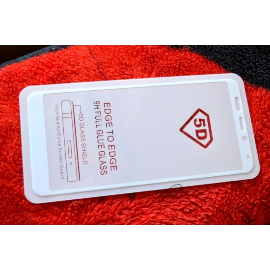 Xiaomi Redmi 5 apsauginis ekrano stiklas 5D, baltas
