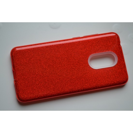Xiaomi Redmi 5 silikoninis dėklas us žėručiu, raudonas
