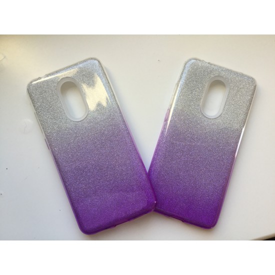 Xiaomi Redmi 5 silikoninis dvispalvis dėklas us žėručiu, violetinis