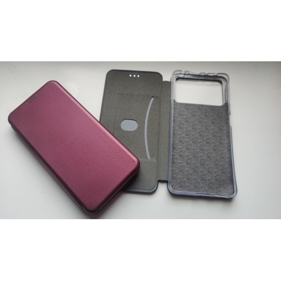 Xiaomi Poco X4 Pro 5G dėklas knygutė Elegance, bordo