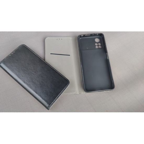 Xiaomi Poco X4 Pro 5G dėklas knygutė, juodas