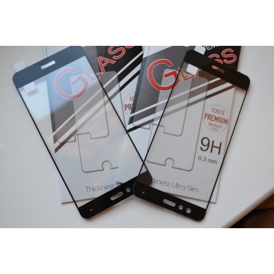 Huawei P10 Lite apsauginis grūdintas ekrano stiklas, juodas
