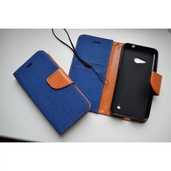 Microsoft Lumia 550 dėklas knygutė Jeans, blue Microsoft Lumia 550 dėklas knygutė Jeans, blue
