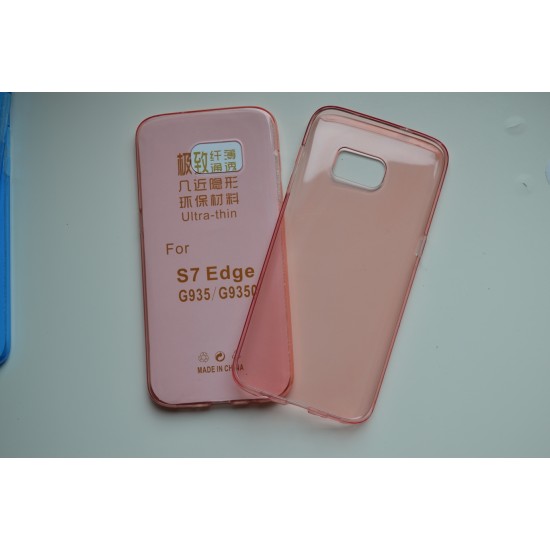 Samsung Galaxy S7 Edge dėklas, ultra slim 0.3mm, raudonas
