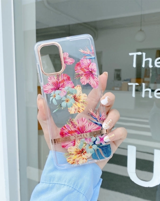 Samsung Galaxy A32 4G dėklas Translucent Plating Flower Phone Case(Hibiscus)