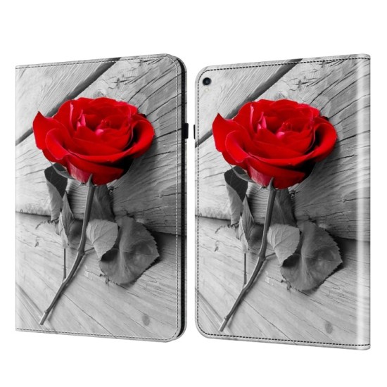 Apple iPad 10.2 2021/2020/2019/Air 2019 dėklas knygutė su piešiniu(Rose) Apple iPad 10.2 2021/2020/2019/Air 2019 dėklas knygutė su piešiniu(Rose)