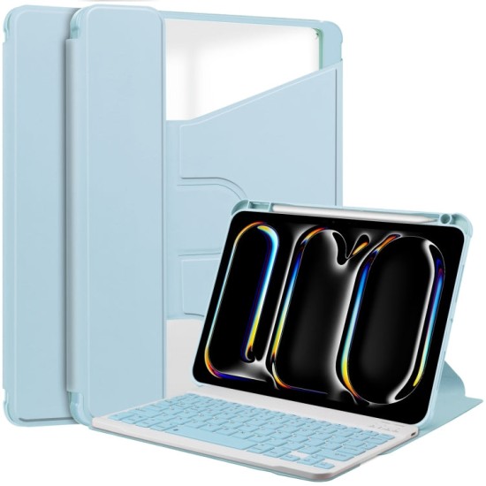 Apple iPad Pro 11 2024 dėklas knygutė su klaviatūra, melsvas Apple iPad Pro 11 2024 dėklas knygutė su klaviatūra, melsvas
