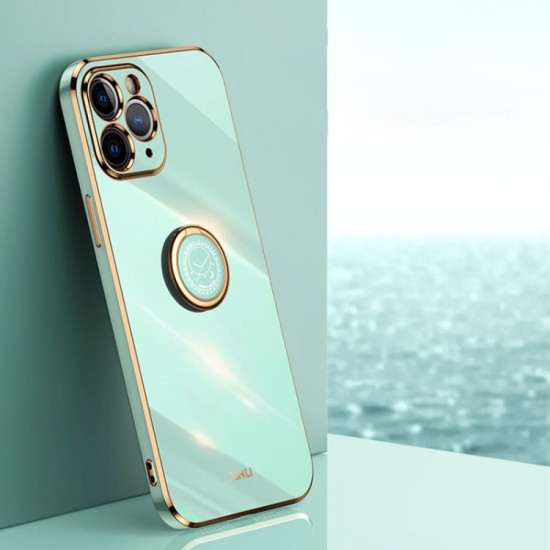 Apple iPhone 11 Pro Max dėklas nugarėlė silikoninis Xinli su žiedu, žalsvas Apple iPhone 11 Pro Max dėklas nugarėlė silikoninis Xinli su žiedu, žalsvas