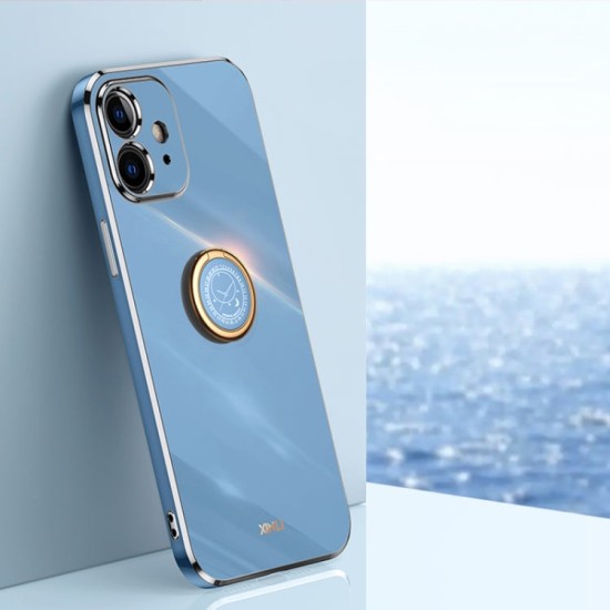 Apple iPhone 12 Mini dėklas nugarėlė silikoninis Xinli su žiedu, melsvas Apple iPhone 12 Mini dėklas nugarėlė silikoninis Xinli su žiedu, melsvas