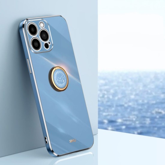 Apple iPhone 15 Pro Max dėklas nugarėlė silikoninis Xinli su žiedu, melsvas Apple iPhone 15 Pro Max dėklas nugarėlė silikoninis Xinli su žiedu, melsvas