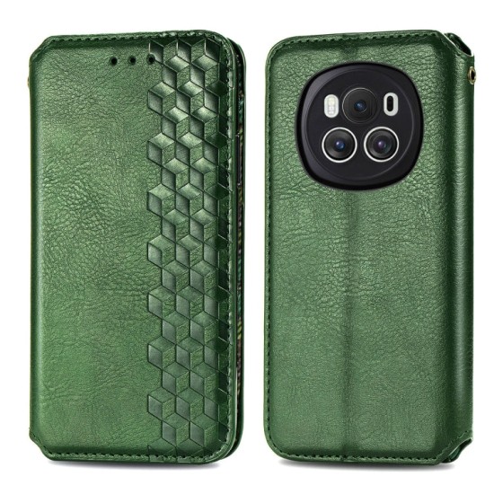 Honor Magic6 dėklas knygutė Cubic Grid, žalias Honor Magic6 dėklas knygutė Cubic Grid, žalias