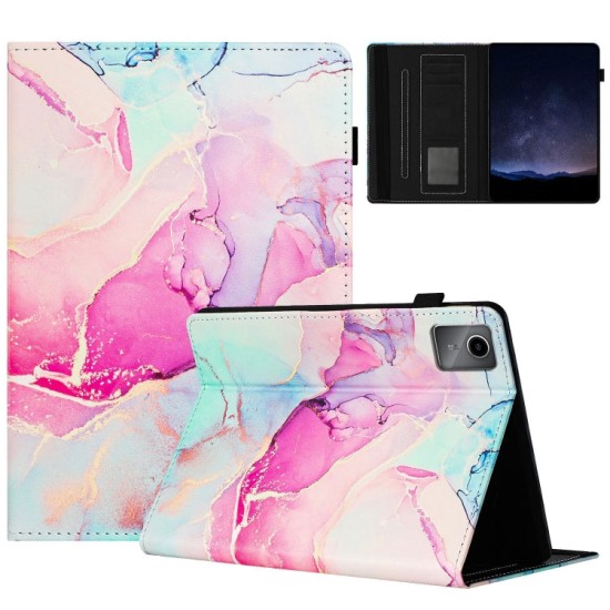 Lenovo Tab M11 dėklas knygutė Marble, rožinis