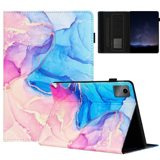 Lenovo Tab M11 dėklas knygutė Marble, rožinis