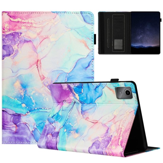 Lenovo Tab M11 dėklas knygutė Marble, violetinis
