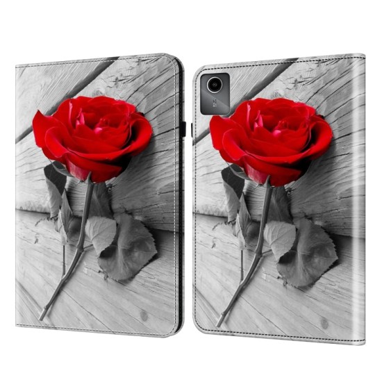 Lenovo Tab M11 dėklas knygutė su piešiniu(Rose)